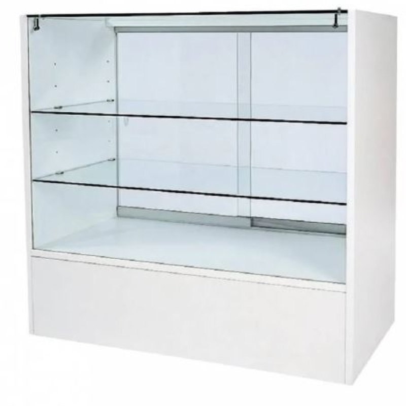 Mostrador vitrina 90x50x90 cm blanco/transparente